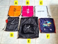 (全要$135)Run2gather|OOFOS|LI-NING|Asics|FILA 2024年奧運日|索袋 索繩袋 背包 鞋袋 跑步 Gym 健身 運動