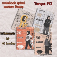 Aesthetic Notebook || 40-Sheet Aesthetic School Notebook Sticker Note Book