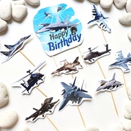 A set of fighter plane Jet plane theme birthday cake decoration cake topper