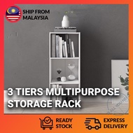 Book Rack 3 Tier Book Case Multipurpose Organizer Storage Stable Room Living Room Hostel Rak Rak Kayu Rak Buku 3层多功能收纳柜