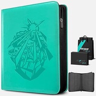 9 Compartment Card Binder, Storage Box for 540 Trading Cards with YKK Metal Zip & Side Pockets, Prem