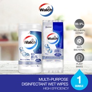 Walch Multi-Purpose Disinfectant Wet Wipes 84pcs + Refill Pack 90pcs [Expiry July 2024]