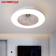 SUNMEIYI  Ultra-thin Ceiling Fans With LED Lights dimming remote control Living room Bedroom enclosed ceiling fan Quiet operation