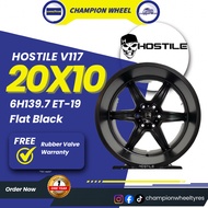 *SET* HOSTILE Flat Black 117 20x10jj ET-19 6H139.7 CB106.1 Sport Rim for 4x4 with (4pcs)