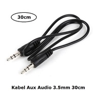 3.5mm Male to Male Audio Aux Cable Black 30cm