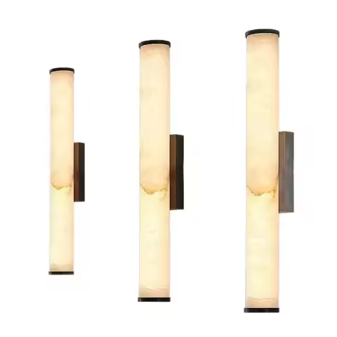 Long Strip Minimalist All Copper Marble Wall Lamp Modern Light Luxury Living Room Grand TV Backgroun