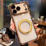 New 360° Rotating Magnetic Stand Clear Case For iQOO 15 Neo 11 10 Pro Plus Z10 Turbo Pro iQOO15 iQOO