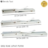 SIKU Folding Table Angle Shelf Bracket 10 12 14 Inch White - 10 inch Folding Shelf Rack