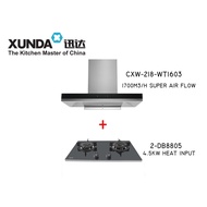 XUNDA CXW-218-WT1603 RANGE HOOD + XUNDA BUILT-IN-HOB 2-DB8805