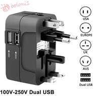 [READY STOCK] Travel Plug Adapter With 2 USB Port Travel Electrical Plugs Plug Adapter Plug Socket USB Charger Plug Converter