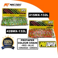PROTAPER COLOUR CHAIN 415 428 MX 132L RANTAI WARNA 100% ORIGINAL GREEN RED BLUE ORANGE