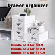 【Bundle of 3 for $9.9】Desktop storage box Desk organiser drawer storage box stackable storage box su