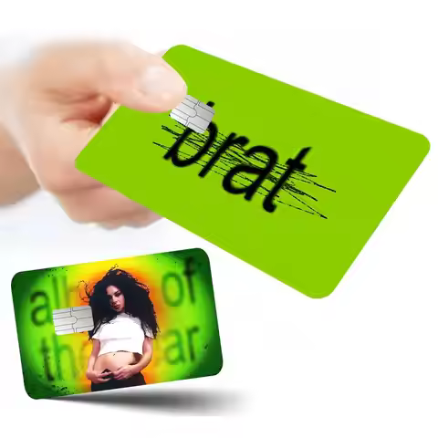 Singer C-Charli X-XCX B-Brat 100% Hot Sale Amine Credit Debit Bank Card Bus Card Film Skin Sticker