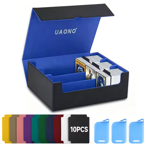 1800+ Card Deck Case – PU Leather Microfiber Lined Final Fantasy MTG Card Box, Card Storage for Yugi
