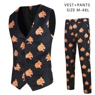 GUKENRO Male Suit Leopard Pattern Plus Size Retro Korean Party Formal Dinner Nightclub Vintage Cheet