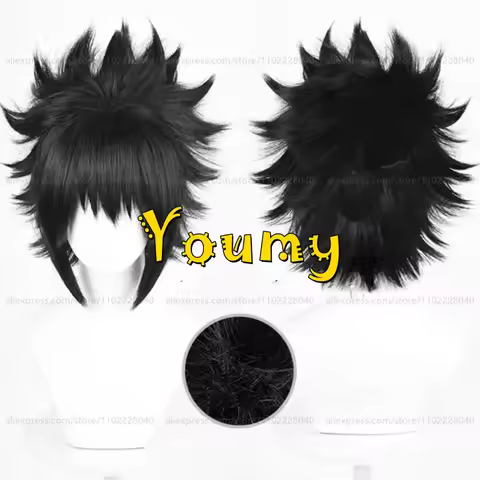 Uchiha Sasuke Wig Unisex 30cm Short Fluffy Black Wig Cosplay Anime Cosplay Wigs Heat Resistant Synth