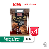Ever Delicious Family Pack Chocolate Cream Filling Cookies - 350g [BUNDLE OF 4] [HALAL CERTIFIED]
