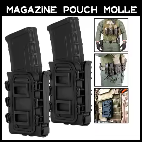 Molle Quick Magazine Pouch | AK 74/47 AR M4 5.56/7.62 9mm Rifle Magazine Holster | Gun Hunting Airgu