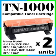 2 Units Compatible Laser Toner Cartridge TN1000 / TN-1000 For Brother HL-1110 / DCP-1510 / MFC-1810
