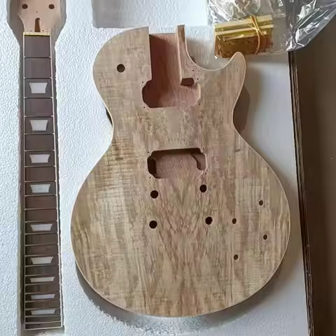 DIY 6String Electric Guitar Kit Rosewood Fingerboard Block Inlays Mahogany Free Shipping
