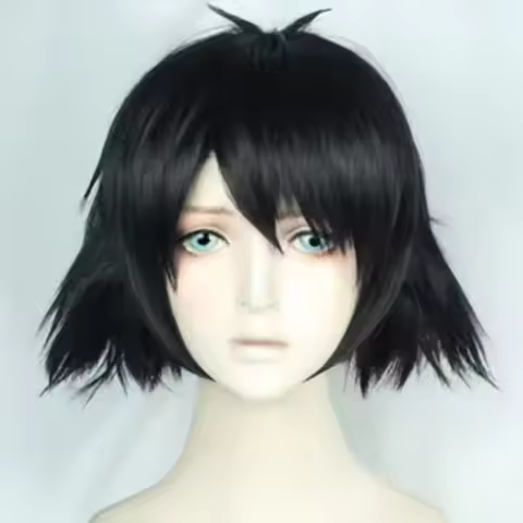 New Anime Steins Gate Ruka Urushibara Cosplay Shiina Mayuri Black Short Curly Halloween Synthetic Ha