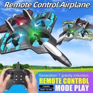 2025 New Style Children's Foam Remote Control Airplane With LED Light Stunt 360° Spin RC Jet Fighter