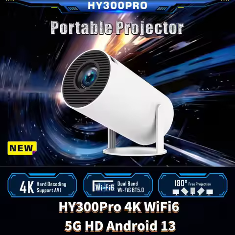 Original Upgrade HY300Pro Smart Projector 4K Wifi6 BT5.0 1080P 1280*720P Home Cinema Outdoor HD home