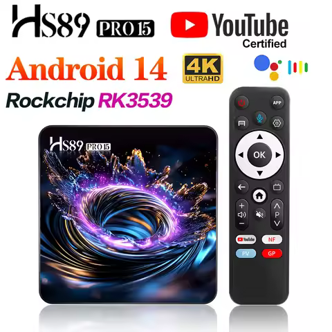 HS89 PRO 15 TV Box Android14 Rockchip RK3539 Quad-Core 64bit Cortex-A55 Native YouTube Support 4K HD