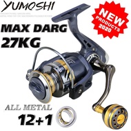 🔥READY STOCK🔥 Yumolshi Max Drag 27kg Reel Fishing  Yumoshi 2020 New Fishing Reel 2000-7000 5.2:1 High Speed Metal Spool 4+1BB Spinning Reel Saltwater Reel HIGH SPEED LURE FISHING CASTING REEL MESIN PANCING