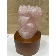 D5061 Natural Crystal Raw Ore Pink Crystal Pink Crystal Carving Nine-Tailed Fox Nine-Tailed Fox Fox 