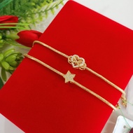 ZHULIAN Infinity Heart Bracelet 24K Gold Plated in T-Bar