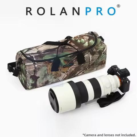 ROLANPRO Portable Handheld Storage Bag For One Camera and One Lens For Nikon Z180-600, Canon RF 200-
