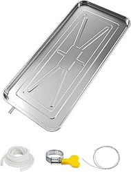Condensate Drain Pan, Stainless Steel External Unit Drip Tray wth 2 M / 6.6 Ft Drain Hose, AC Drip P