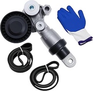 Serpentine Belt Drive Component Kit Fit for Mazda 3 6 CX-3 CX-5 MX-5 CX-9 2.0L 2.3L 2.5L, Timing Bel