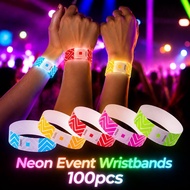100Pcs Neon Event Wristbands Event Wristband Party Neon Event Wristbands