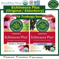Traditional Medicinals, Organic Echinacea Plus Tea, Original with Spearmint Tea/ Elderberry Tea, 16 