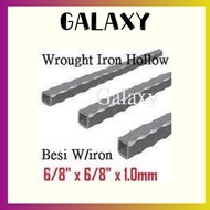 Wrought Iron Hollow 6/8" x 6/8" x 1.0mm Thickness / Besi Rock Iron Hollow Wrought Iron Hollow Curve Besi Bunga
