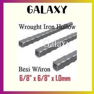 Wrought Iron Hollow 6/8" x 6/8" x 1.0mm Thickness / Besi Rock Iron Hollow Wrought Iron Hollow Curve 