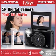 18X WIFI Digital Camera 75MP 5K Retro Digital CCD Camera 180° Flip Screen Selfile Camera for Student