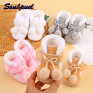 Sonkpuel Newborn Booties Baby Socks Shoes Girl Winter Warm Cute Toddler Prewalkers Soft Anti-slip Infant Newborn Crib Crawl Shoes