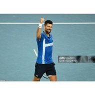 NOVAK DJOKOVIC OF SERBIA TENNIS JERSEY AT AUSTRALIAN OPEN 2025 AT MELBOURNE PARK CARLOS ALCARAZ