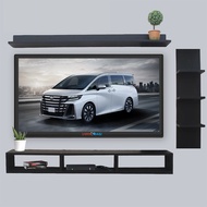 Panorama 42 in - 50 in Tv Shelf set, Minimalist, Multipurpose, Brown, Wood Wall Mount