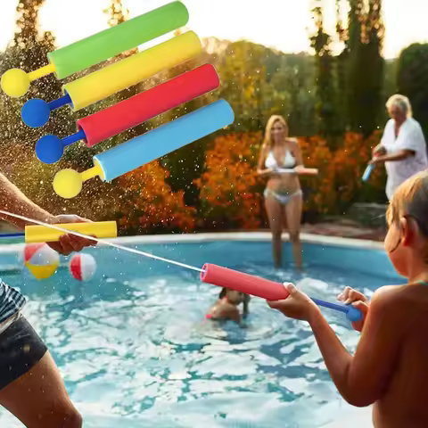 4pcs Water Blaster Water Guns for Kids Shooter Portable 4 Colors 30ft Range Children Foam Water Gun 