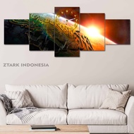 Cheap Muslim Clock Kaaba Mecca 100X40 Multi Panel Muslim Room Clock/ Kaaba Makkah Jumbo Wall Clock D