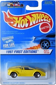 Hot Wheels 25th Anniversary Lamborghini Countach, 1997 First Editions 12/12 - Lamborghini Countach