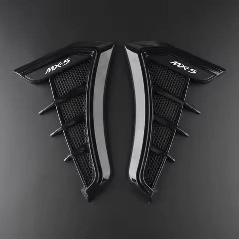 Carbon Black Car Fender Side Vents Air Flow Intake Hole Car Shark 3D Grille Sticker Cover for Mazda 