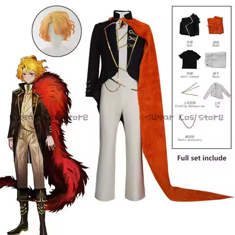 Game Limbus Company Don Quixote Cosplay Costume Wig Spoiler Sancho Cosplay Outfit Set Clothes Coat S