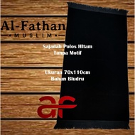 VIRALL Plain Black Turkish Prayer Rug Without Pattern Thick Velvet Prayer Rug for Adults Large Size 