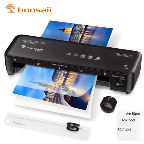 BONSAII 9" 4-in-1 Laminator with Never Jam Tech, Ideal for Docs & Photos - Includes 40 Sheets, Great