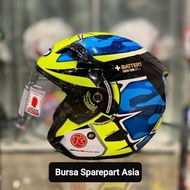 Helm KYT Venom open aleix espargaro yellow blue halface